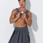 Falda larga gris vaquero
