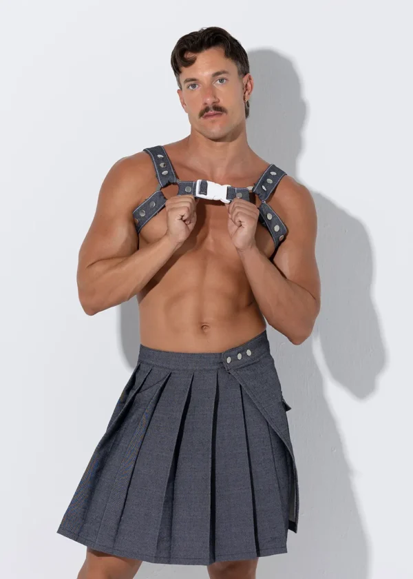 Falda larga gris vaquero
