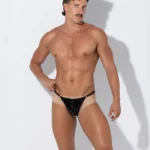 Thong String vinilo negro