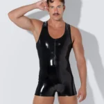 Black patent charol singlet