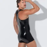 Black patent charol singlet