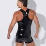 Black patent charol singlet