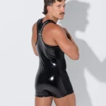 Black patent charol singlet