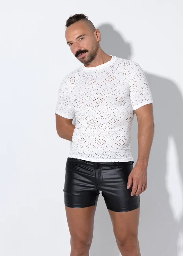 White mesh T-shirt