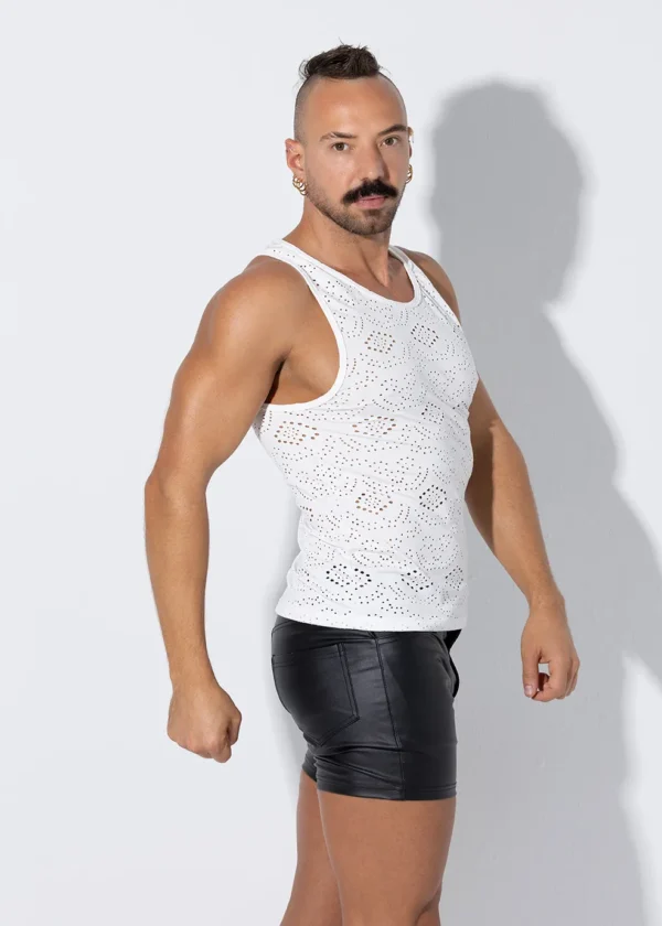 White mesh tank top