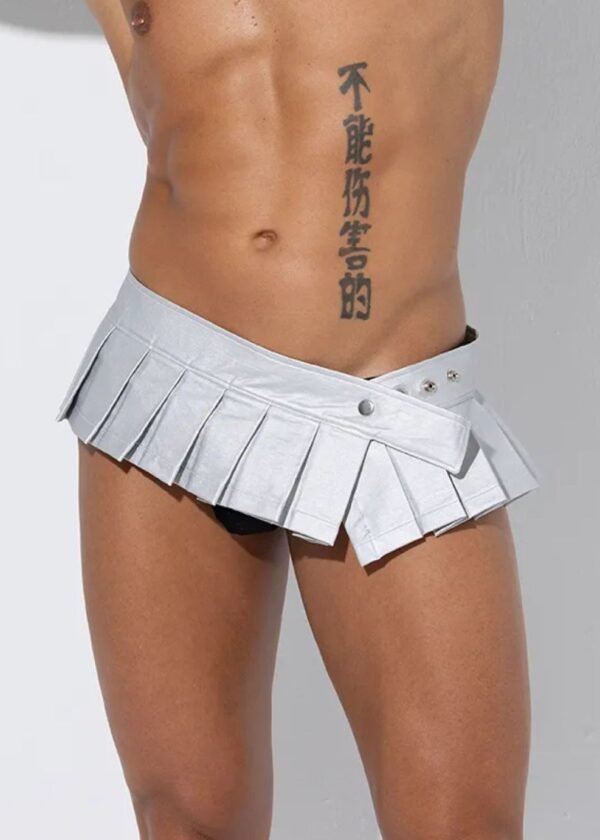 Falda botones presión Blanco plata